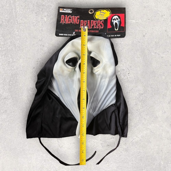 Vtg Halloween Paper Magic Group Scream Ghostface Reaper Hooded Mask Netted Eyes - Picture 6 of 8